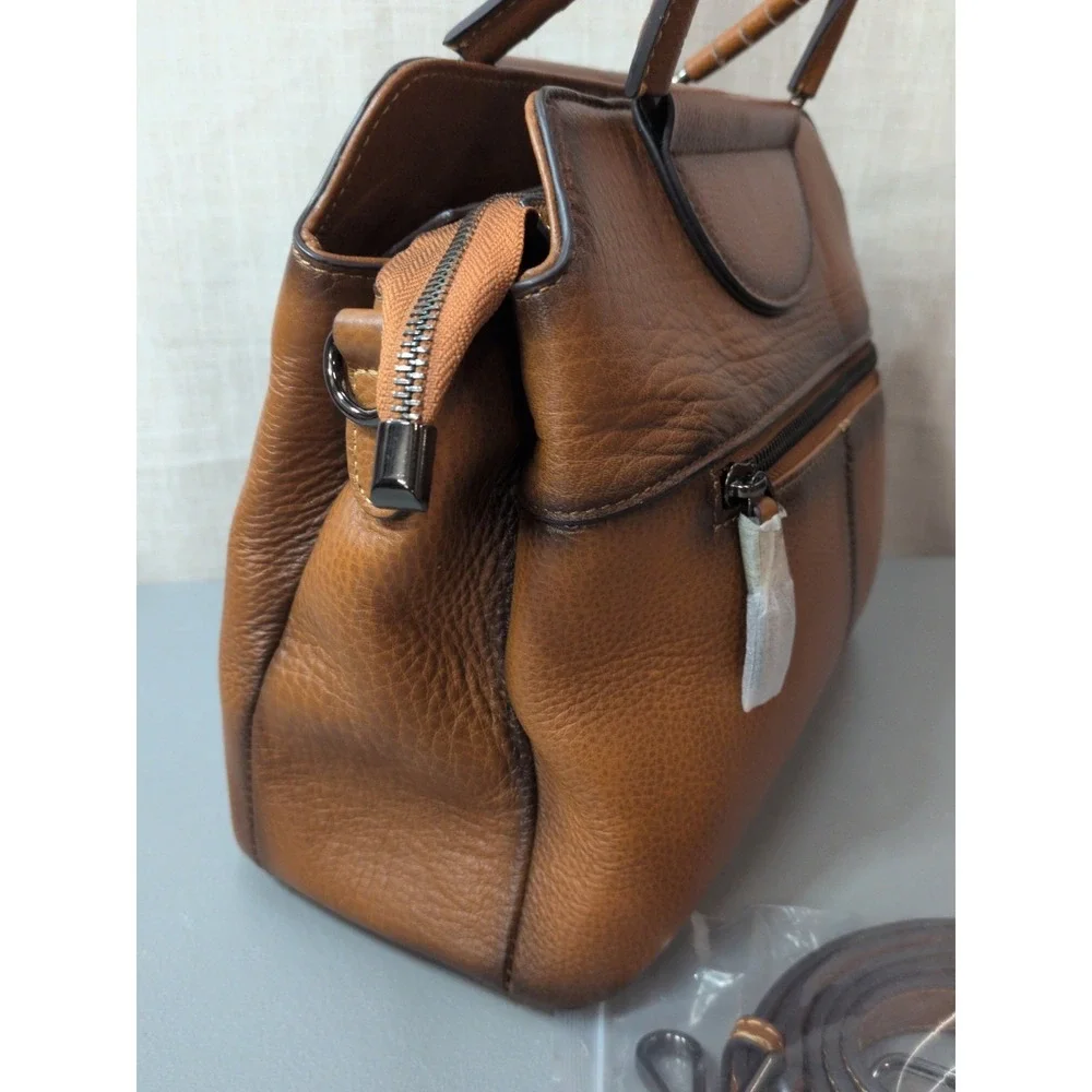 Leather Purse With Medallion Design NEW With Crossbody Strap